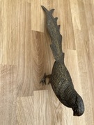 ptak 33cm z brązu, miedzi, mosiądzu bardzo stary "na szczęście", paw bażant