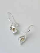 Eleganckie kolczyki srebrne kalie unikatowe celebrytki 