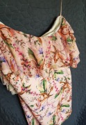 Sukienka hiszpanka rozmiar 48/50 różowa w kwiaty BodyFlirt 