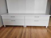 Szafka biała RTV pod TV, szeroka 180cm z szufladami, mało używana BDB