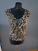 Bershka panterka bluzka M/38 czarna beżowa