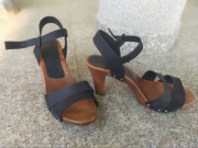 VENEZIA nr 40 włoskie sandały na platformie skóra