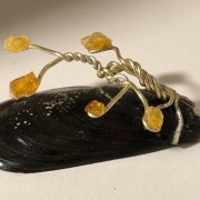 Drzewko szczęścia prawdziwy bursztyn nowe mini