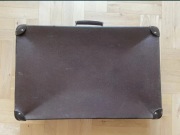 Retro walizka vintage brązowa PRL vinyle