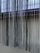 Firany makarony sznurki srebrne szare białe 