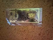 50 ZŁOTYCH 1918 Piłsudski Fantazyjny Pozłacany Banknot z PCV GADŻET PREZENT