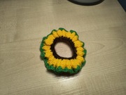 Gumka frotka do włosów słonecznik kwiat żółto-zielona hand made