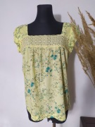 Atmosphere Żółta bluzka z haftem W kwiatki Floral Folk Hippie 38