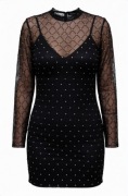SUKIENKA Z SIATECZKĄ I BROKATEM CZARNA