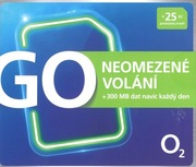 KARTA SIM CZESKA PREPAID O2 25 KC+300 MB
