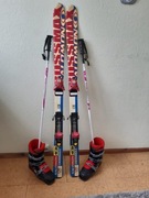 Narty SALOMON  130 cm, buty 24,5 cm, kijki- DOBRA CENA!