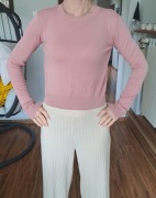 cienki używany sweterek Bershka rozmiar M stan bdb kolor brudny róż