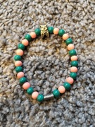 Bransoletka z kolorowych koralików 18 cm rękodzieło