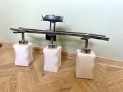 Lampa wisząca żyrandol pokojowy srebrny biały