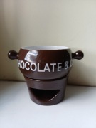 Dwuczęściowy zestaw ceramiczny kociołek do czekoladowego fondue