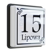 Dekoracyjny PODŚWIETLANY numer domu LED tabliczka adresowa na dom F budynku