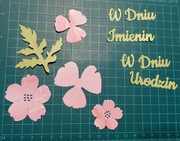 Kwiaty napis urodziny imieniny zestaw