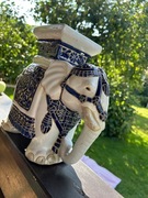 Porcelanowy słoń kwietnik lata 80.
