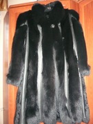 naturalne  skóry z  lisa  rozszywane  skórą -czarne 