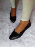 (40/41) Czarne, Mega wygodne Baleriny biznesowe na szeroką stopę, NOWE 