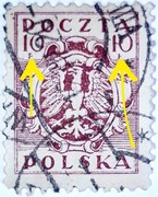 Usterka druku. Znaczek Fi 87. Kasowany.