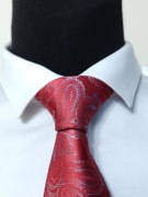 Czerwony piękny wzorzysty krawat Ben Green wykonany z miękkiej mikrofibry