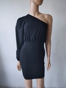 Sukienka czarna jeden rękaw PrettyLittleThing - 36