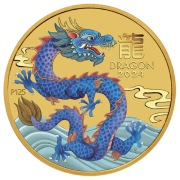 Lunar 3 III Rok Smoka 2024 Kolorowy Kolor color dragon 1/10 oz 
