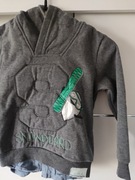 Bluza z kapturem 116 ocieplana szara cool club 