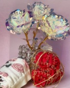 Różany zestaw idealny na prezent! Wieczne róże,skarpetki i mydełka miłości