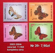 Znaczki fauna:39: motyle, owady- Iran 2003/2004r**