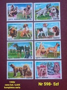 Znaczki fauna:596: psy, zwierzęta- Rumunia 1990r **