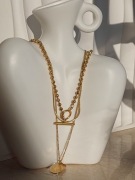 Naszyjnik CELEBRYTKA Warstwowy Złoty STAL CHIRURGICZNA 316L Prezent