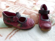 Eleganckie skórzane różowe buty baleriny w kwiatki Clarks 24