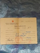 Stary dokument Polski czerwony krzyż 1955rok