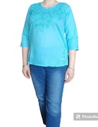 Krótka tunika z Indii, błękitna, 100% bawełna, S