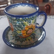 BOLESŁAWIEC UNIKAT Filiżanka +spodek 