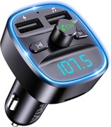 ORIA Transmiter Bluetooth FM do auta – Bluetooth 5.3 Zestaw głośnomówiący 