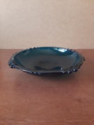 Kobaltowa szklana płaska patera np. na owoce | vintage