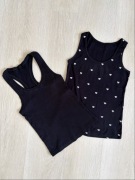 Dwupak topy na ramiączkach prążkowane prążek S/M