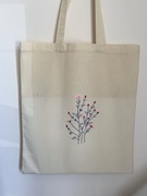 Torba bawełniana na zakupy, KWIATY haftowana ręcznie