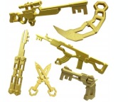 Zestaw Replik Roblox Rivals Złoty Keylisong AK47 Keynais Keyrambit Keyspray