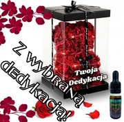 DUŻY MIŚ Z RÓŻ WALENTYNKI LED + Dedykacja PREZENT