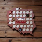 Drewniana Mapa Polski na Kapsle