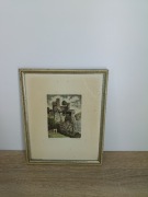 Obraz / grafika w ramie – zamek Rheinfels, styl vintage, za szkłem