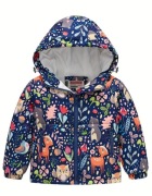 KURTKA JESIENNO ZIMOWA Z KAPTUREM LIŚCIE ZWIERZĘTA 98 3 LATA