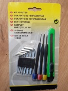 Komplet narzędzi 10szt, wkrętaki, klucze 6-kątne imbus