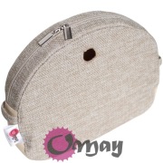 Beżowy organizer do Obag MOON LIGHT struktura plecionka 2 kieszenie OMAY