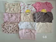Nowe body dziewczęce 10 sztuk, rozmiar  68 