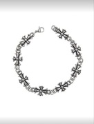 Nowa srebrna uniseks bransoletka bransoleta z krzyżami cross Gothic y2k